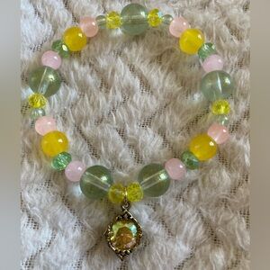 Handmade Multicolor Beaded Bracelet with Pendant
